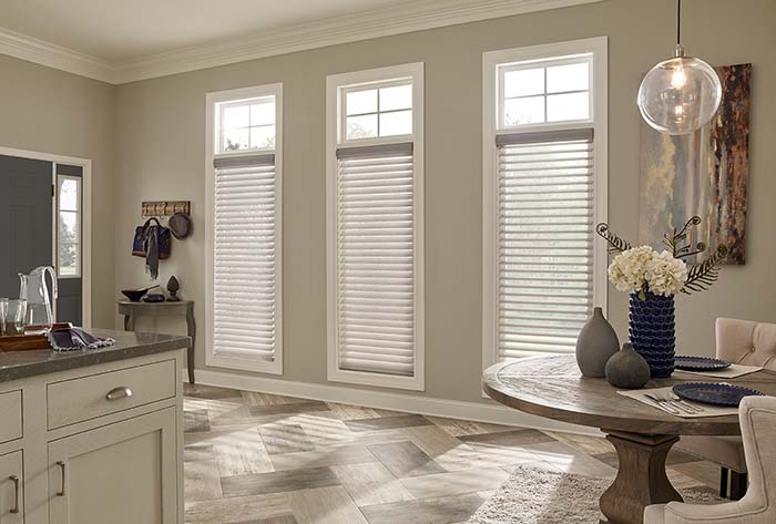 Sheer-Shade-Blinds_Kitchen Sheers shades or blinds installed in a kitchen.